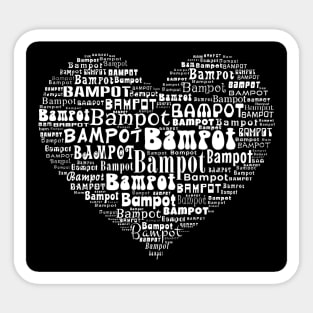 Scottish Humour Black & White Heart Sticker